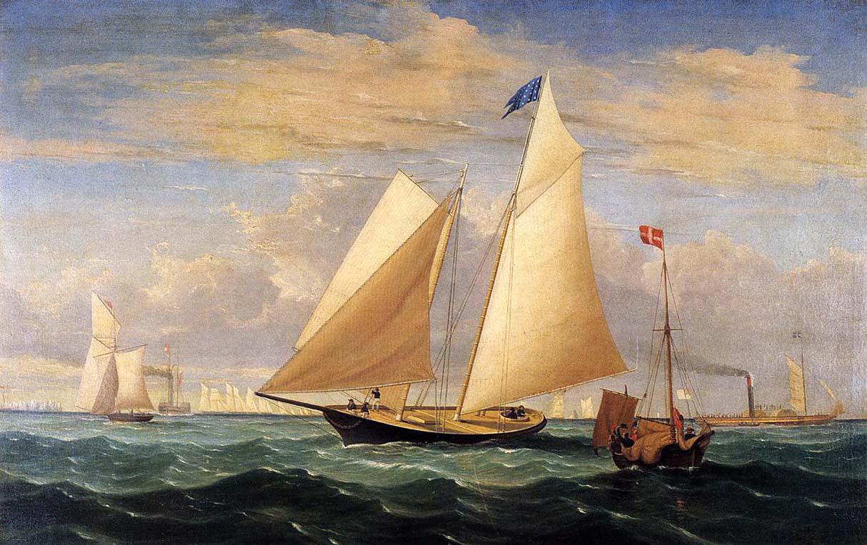 Yacht America Winning the International Race
